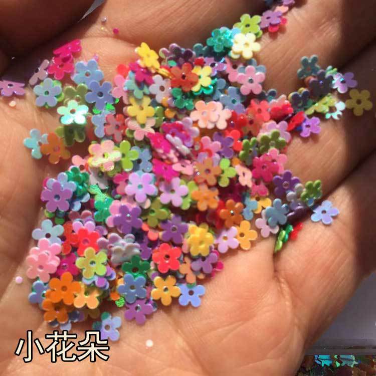 Wholesale 35g mixed color five-star peach heart leaves, maple leaves, flower glitter, slime crystal mud, drip glue, handmade DIY material